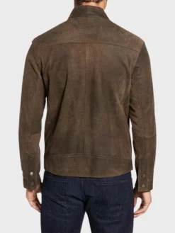 Jimmy Mens Suede Biker Jacket Back