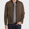 Jimmy Mens Suede Biker Jacket Front