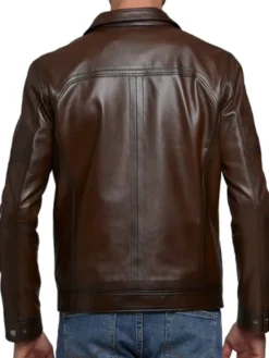 Jimmy Stylish Cowboy Leather Jacket Back