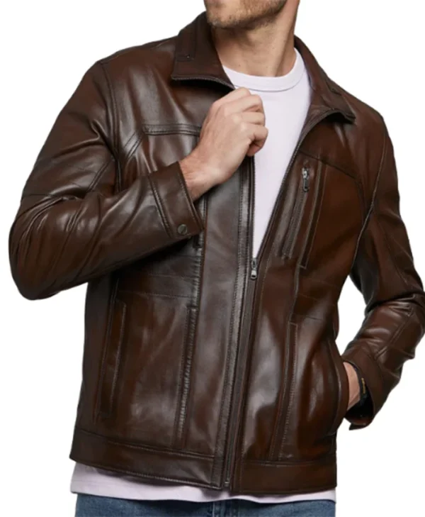Jimmy Stylish Cowboy Leather Jacket Main