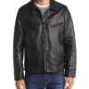 Jonson Mens Leather Shearling Jacket Collar