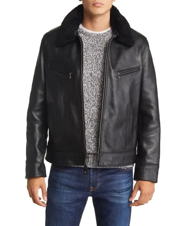 Jonson Mens Leather Shearling Jacket Main