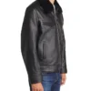Jonson Mens Leather Shearling Jacket Side