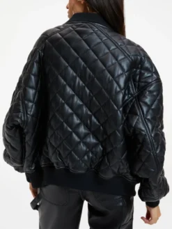 Julia Quilted Bomber Leather Jacket Back