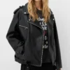 Kate Women Black Moto Leather Jacket