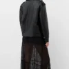 Kate Women Black Moto Leather Jacket Backside