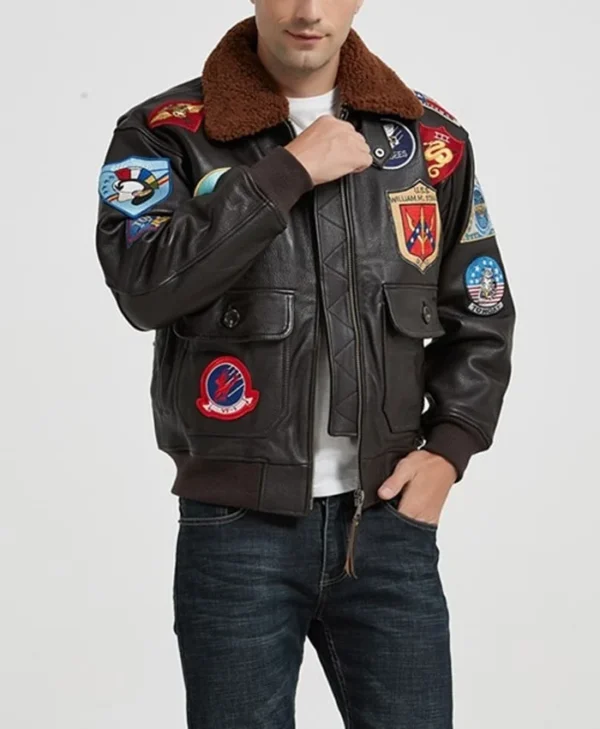 Kennedy Air Force Flight Aviator Jacket Sleeves