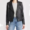 Lana Women Leather Motorcycle Jacket Black Studded Main