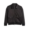 Lawrence Black Suede Bomber Jacket Front