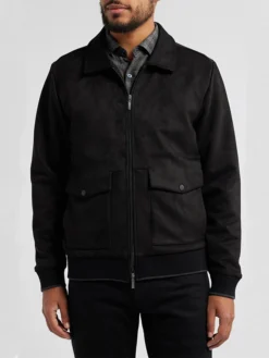 Lawrence Black Suede Bomber Jacket Main