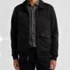 Lawrence Black Suede Bomber Jacket Zipper