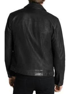 Leather Trucker Jacket Back