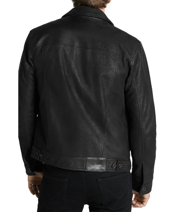 Leather Trucker Jacket Back