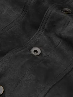 Leather Trucker Jacket Back Buttoned