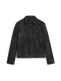 Leather Trucker Jacket Front
