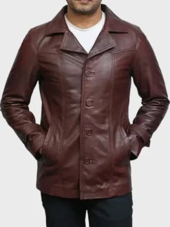 Lincoln Brown Leather Vintage Jacket Back