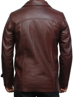 Lincoln Brown Leather Vintage Jacket Back