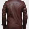Lincoln Brown Leather Vintage Jacket Front