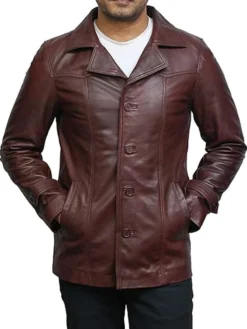 Lincoln Brown Leather Vintage Jacket Main