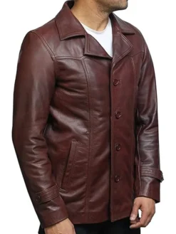 Lincoln Brown Leather Vintage Jacket Side