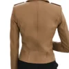 Lora Womens Beige Leather Jacket Back