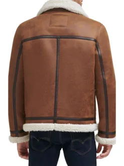 Mens Aviator Leather Jacket Back