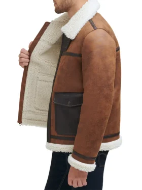 Mens Aviator Leather Jacket Inner