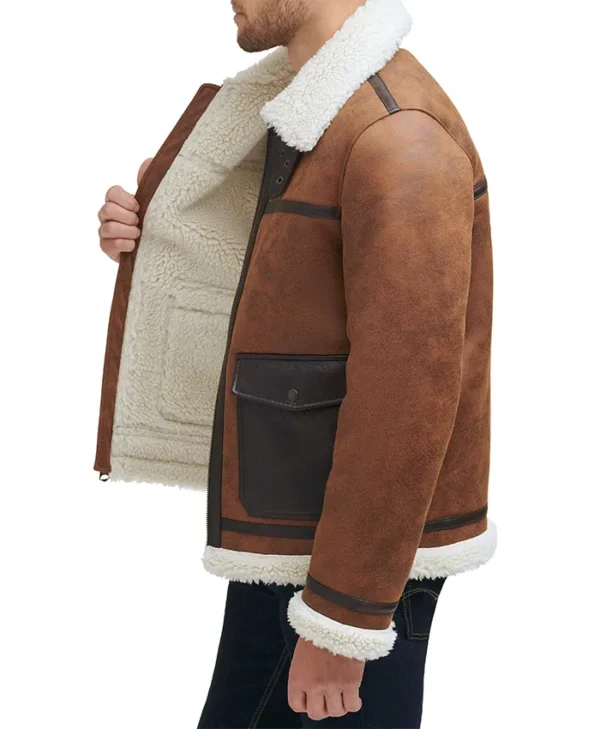 Mens Aviator Leather Jacket Inner