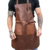 Men’s BBQ Kitchen Leather Apron Cooking Main