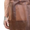 Mens BBQ Kitchen Leather Apron Cooking Pockets
