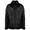 Mens Black Skull Printed B3 Sheepskin Jacket Front