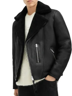Mens Dark Black Leather Jacket Style
