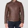 Mens Diamond Quilted Leather Jacket Main
