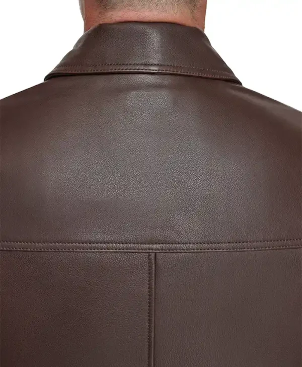 Mens Motorcycle Brown Biker Leather Jacket Stitch