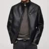 Morgan Cafe Racer Mens Leather Black Jacket Main