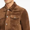 Morison Mens Brown Suede Leather Jacket Collar