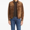 Morison Mens Brown Suede Leather Jacket Front