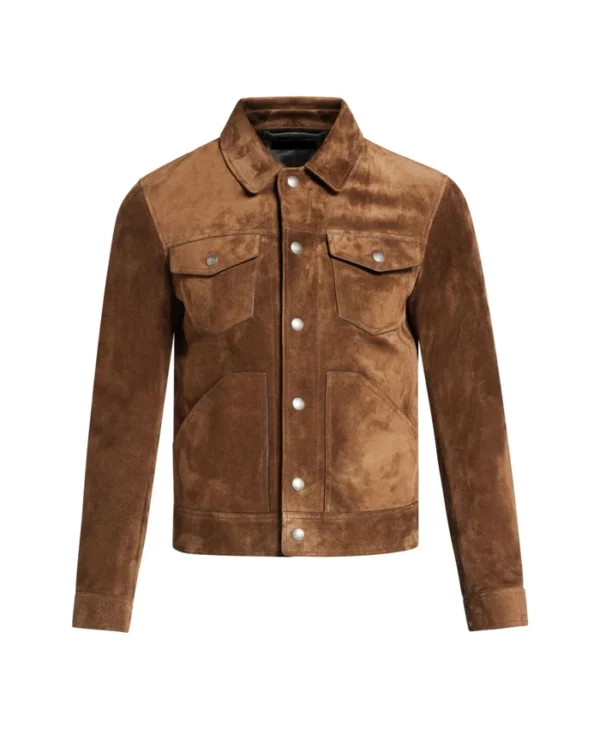 Morison Mens Brown Suede Leather Jacket Main