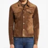Morison Mens Brown Suede Leather Jacket Pockets