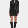 Natasha Womens Cafe Racer Leather Biker Jacket Stand Up