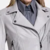 Nyla Motorcycle Leather Jacket Collar