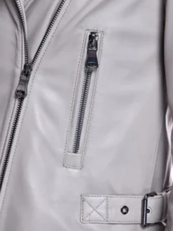 Nyla Motorcycle Leather Jacket Zipper