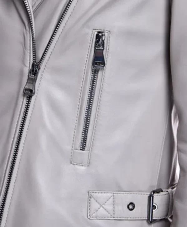 Nyla Motorcycle Leather Jacket Zipper