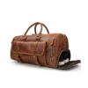 Real Brown Leather Weekender Bag Shoes
