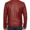 Red Mens Cafe Racer Jacket Back