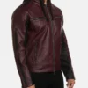 Ronny Distressed Burgundy Leather Jacket Style