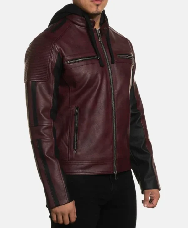 Ronny Distressed Burgundy Leather Jacket Style