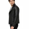Herry Black Leather Moto Jacket For Men's