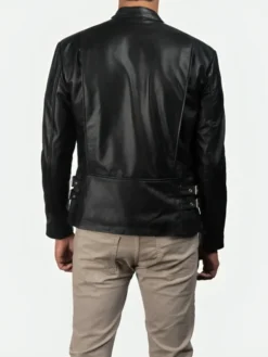 Striped Leather Jacket Back