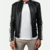 Striped Leather Jacket Main